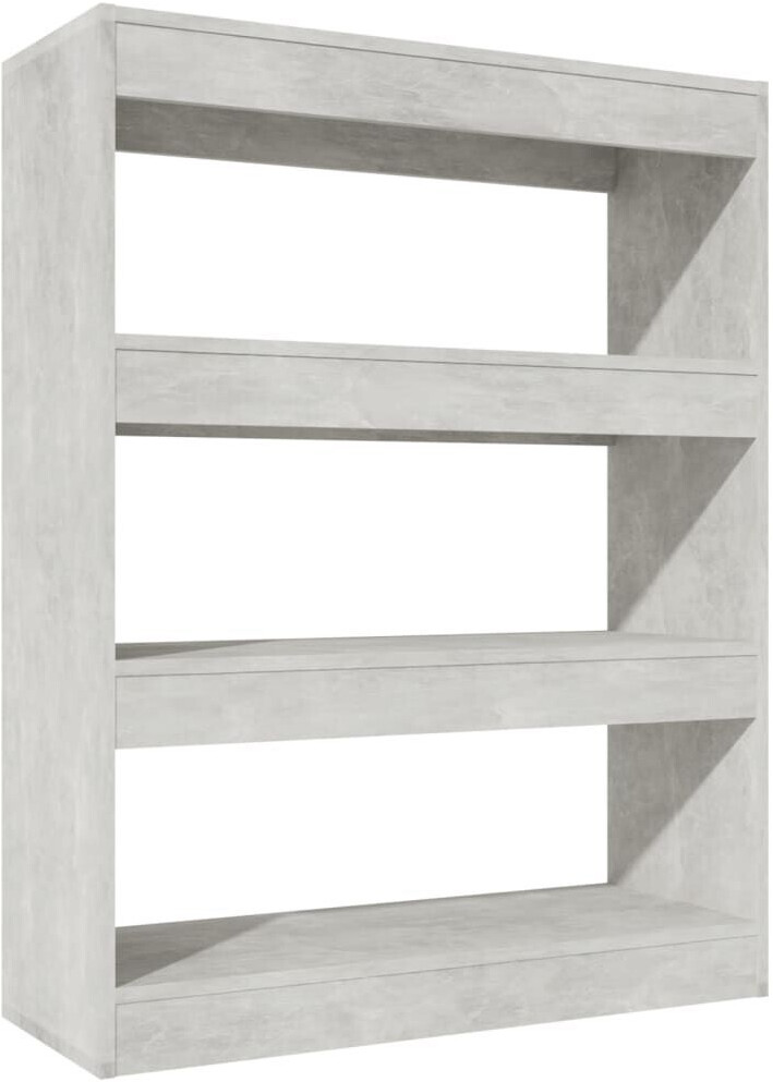 vidaXL Bücherregal/Raumteiler Betongrau 80x30x103 cm Holzwerkstoff