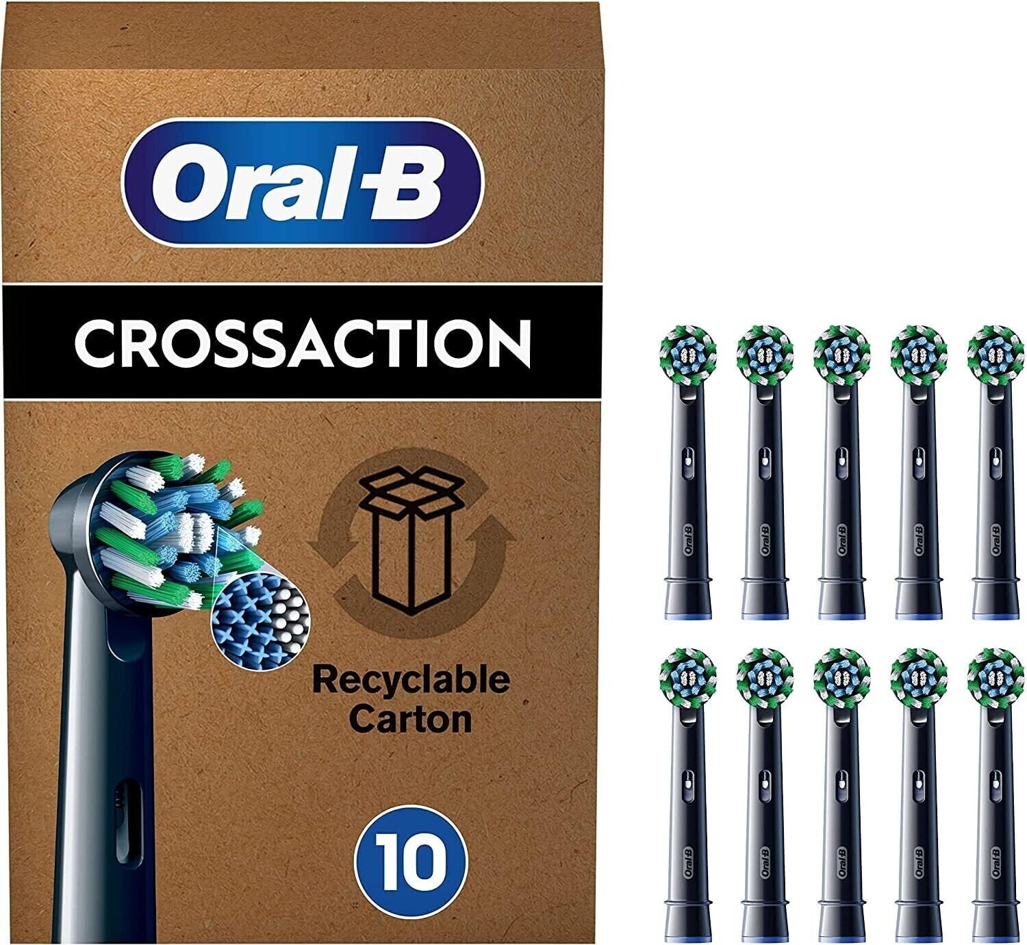 Photos - Electric Toothbrush Oral-B Pro CrossAction Replacement Toothbrush black  (10 pcs)
