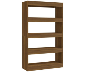 vidaXL Bücherregal/Raumteiler Braun Eiche 80x30x135 cm Holzwerkstoff