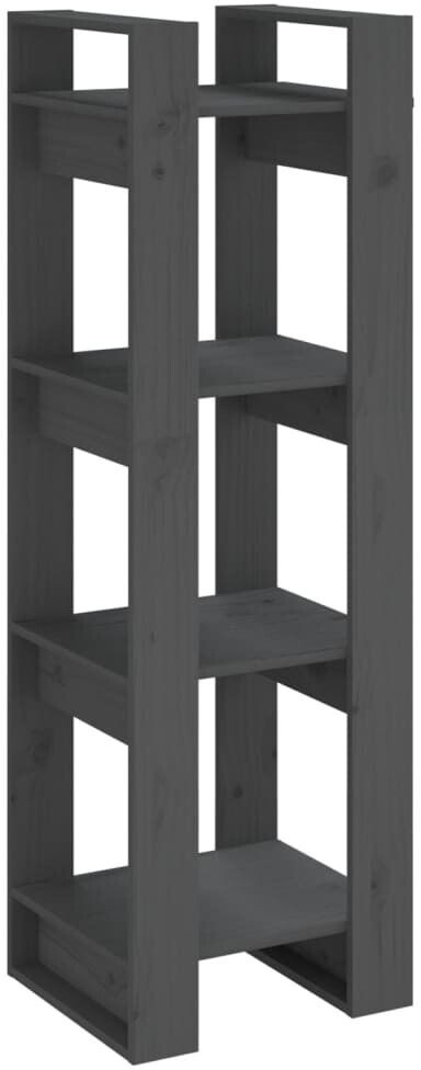 vidaXL Bücherregal/Raumteiler Grau 41x35x125 cm Massivholz Kiefer