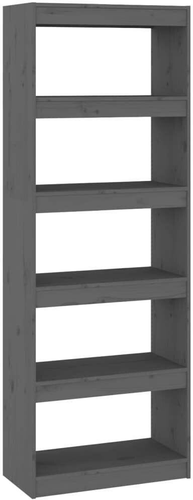 vidaXL Bücherregal/Raumteiler Grau 60x30x167,5 cm Massivholz Kiefer