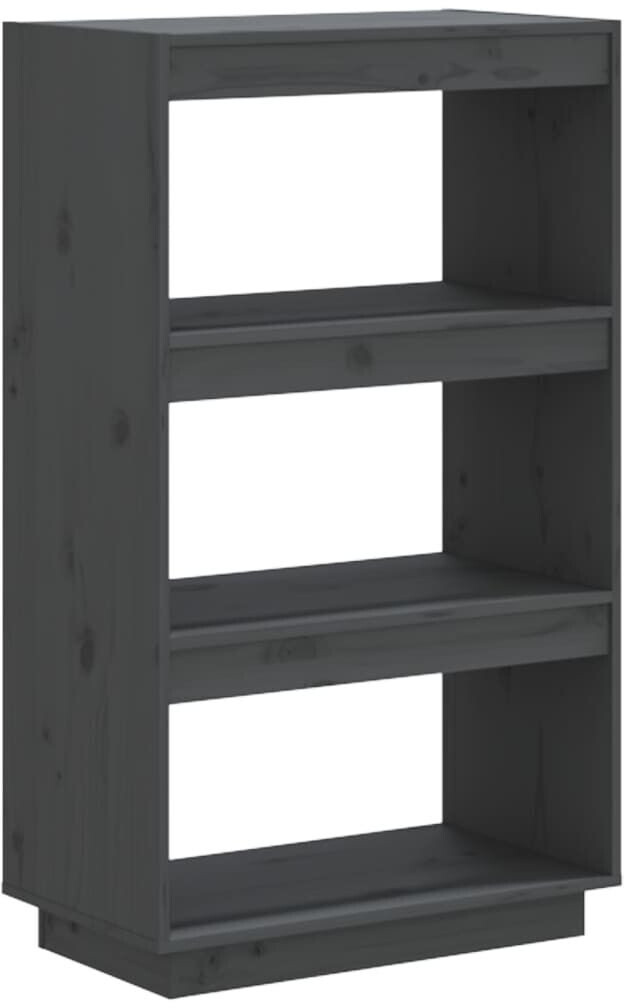 vidaXL Bücherregal/Raumteiler Grau 60x35x103 cm Massivholz Kiefer