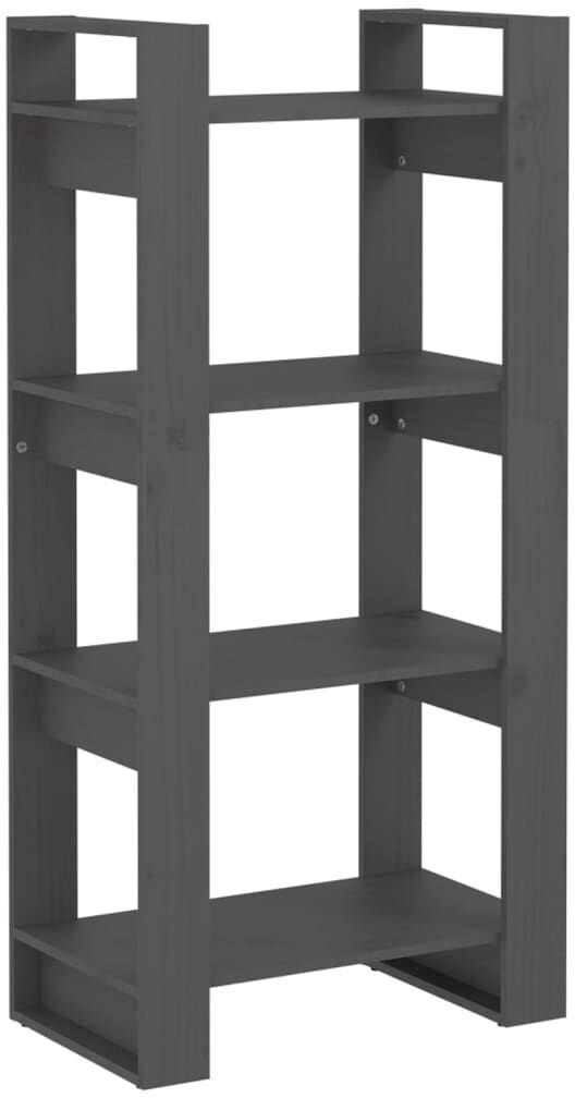 vidaXL Bücherregal/Raumteiler Grau 60x35x125 cm Massivholz