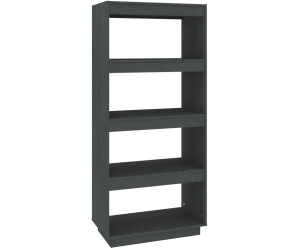 vidaXL Bücherregal/Raumteiler Grau 60x35x135 cm Massivholz Kiefer