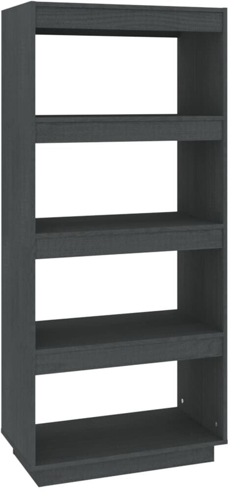 vidaXL Bücherregal/Raumteiler Grau 60x35x135 cm Massivholz Kiefer
