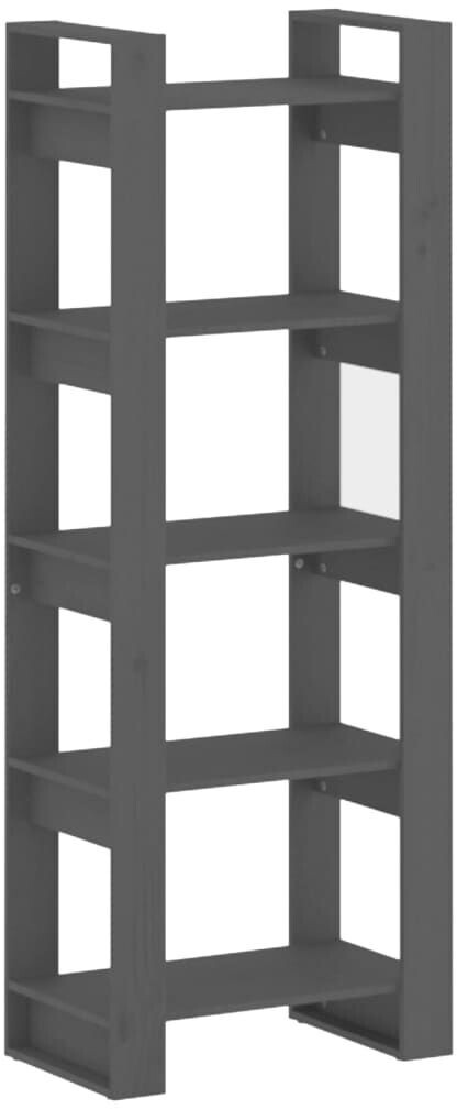 vidaXL Bücherregal/Raumteiler Grau 60x35x160 cm Massivholz