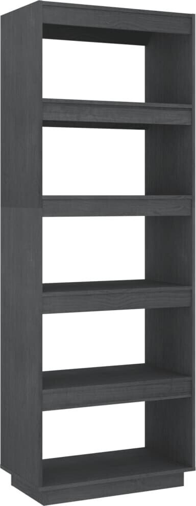 vidaXL Bücherregal/Raumteiler Grau 60x35x167 cm Massivholz Kiefer