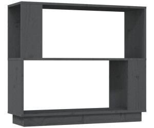 vidaXL Bücherregal/Raumteiler Grau 80x25x70 cm Massivholz Kiefer