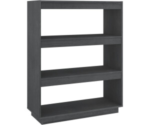 vidaXL Bücherregal/Raumteiler Grau 80x35x103 cm Massivholz Kiefer