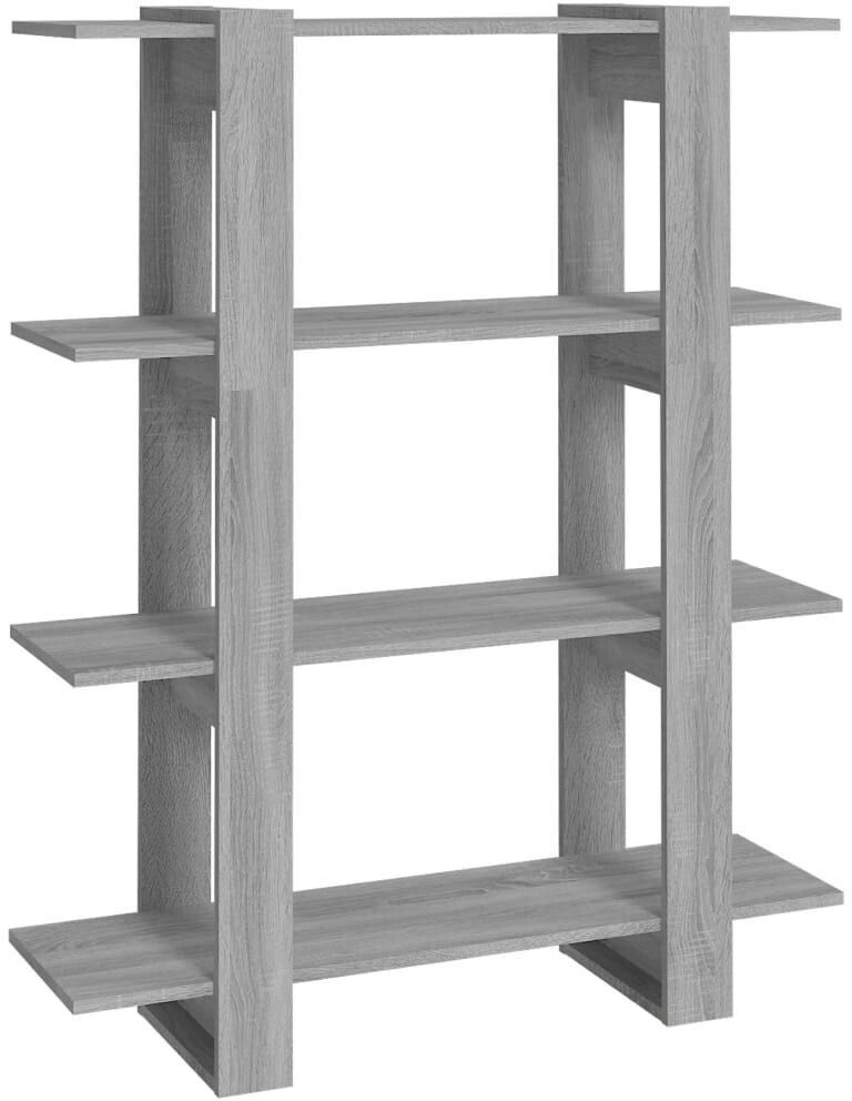 vidaXL Bücherregal/Raumteiler Grau Sonoma 100×30×123,5 cm