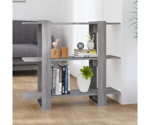 vidaXL Bücherregal/Raumteiler Grau Sonoma 100×30×87 cm