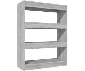 vidaXL Bücherregal/Raumteiler Grau Sonoma 80x30x103 cm Holzwerkstoff