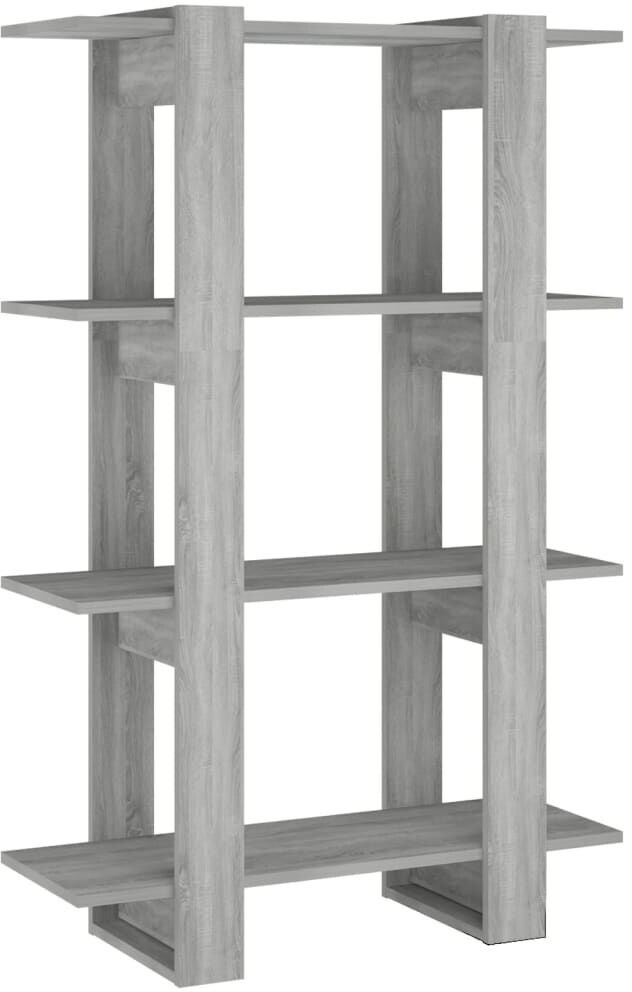 vidaXL Bücherregal/Raumteiler Grau Sonoma 80x30x123,5 cm