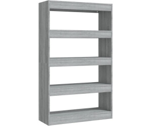 vidaXL Bücherregal/Raumteiler Grau Sonoma 80x30x135 cm Holzwerkstoff