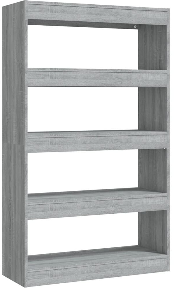 vidaXL Bücherregal/Raumteiler Grau Sonoma 80x30x135 cm Holzwerkstoff