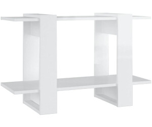 vidaXL Bücherregal/Raumteiler Hochglanz-Weiß 80x30x51 cm