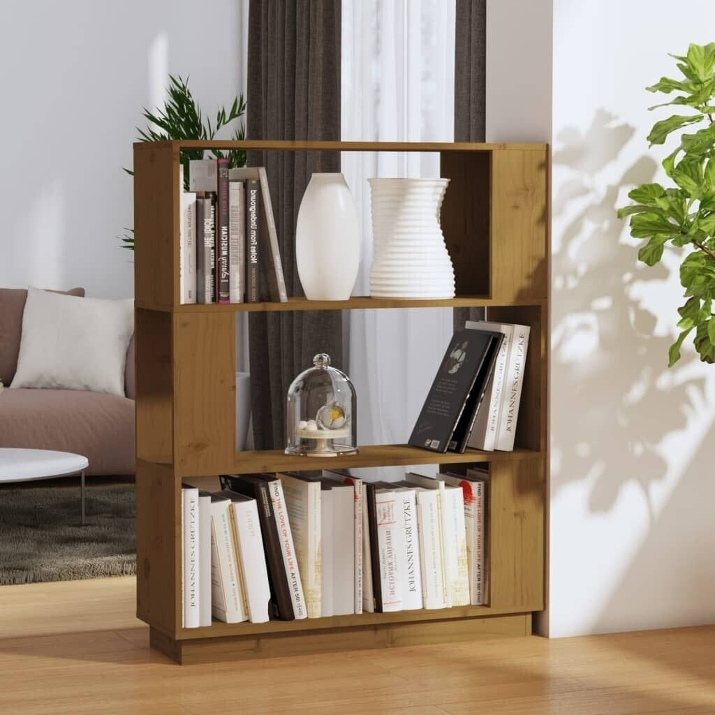 vidaXL Bücherregal/Raumteiler Honigbraun 80x25x101 cm Massivholz