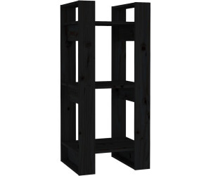 vidaXL Bücherregal/Raumteiler Schwarz 41x35x91 cm Massivholz Kiefer