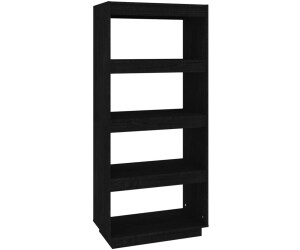 vidaXL Bücherregal/Raumteiler Schwarz 60x35x135 cm Massivholz Kiefer