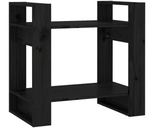 vidaXL Bücherregal/Raumteiler Schwarz 60x35x57 cm Massivholz Kiefer