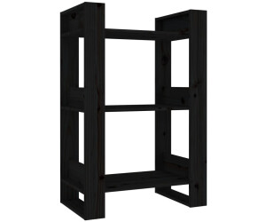 vidaXL Bücherregal/Raumteiler Schwarz 60x35x91 cm Massivholz Kiefer