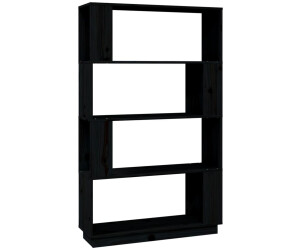 vidaXL Bücherregal/Raumteiler Schwarz 80x25x132 cm Massivholz Kiefer