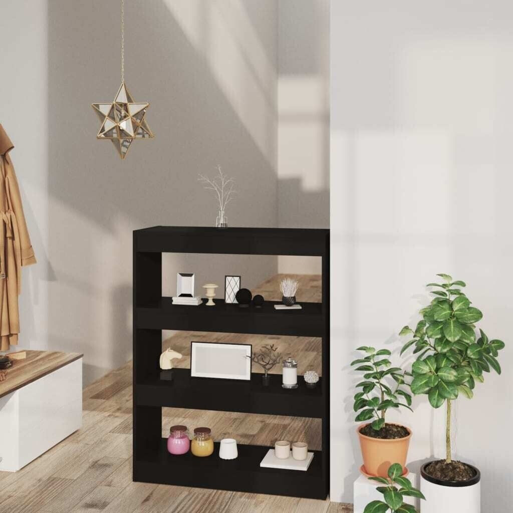 vidaXL Bücherregal/Raumteiler Schwarz 80x30x103 cm Holzwerkstoff