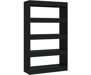 vidaXL Bücherregal/Raumteiler Schwarz 80x30x135 cm Holzwerkstoff