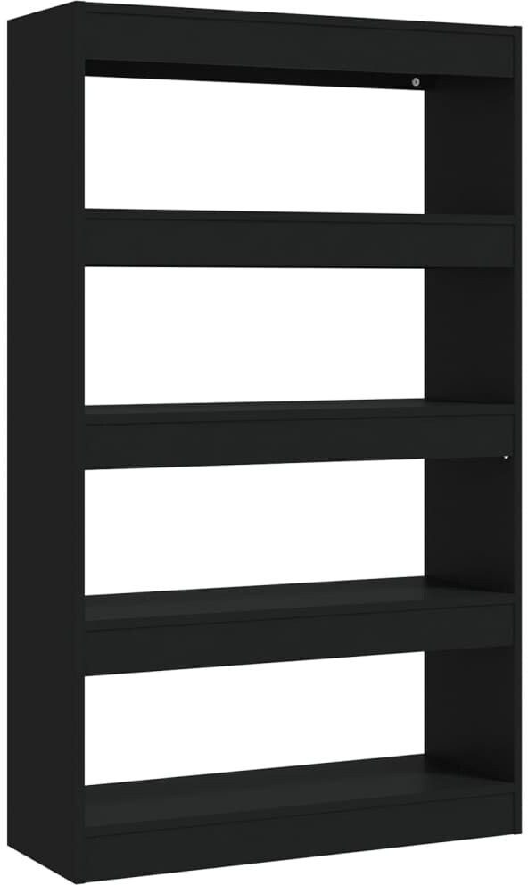 vidaXL Bücherregal/Raumteiler Schwarz 80x30x135 cm Holzwerkstoff