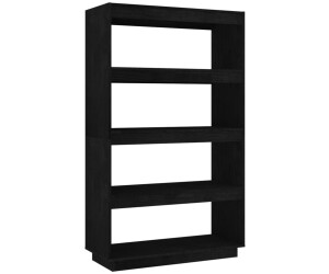 vidaXL Bücherregal/Raumteiler Schwarz 80x35x135 cm Massivholz Kiefer