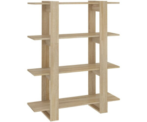 vidaXL Bücherregal/Raumteiler Sonoma-Eiche 100x30x123,5 cm
