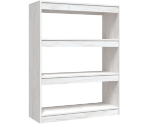 vidaXL Bücherregal/Raumteiler Weiß 100x30x103 cm Kiefer Massivholz
