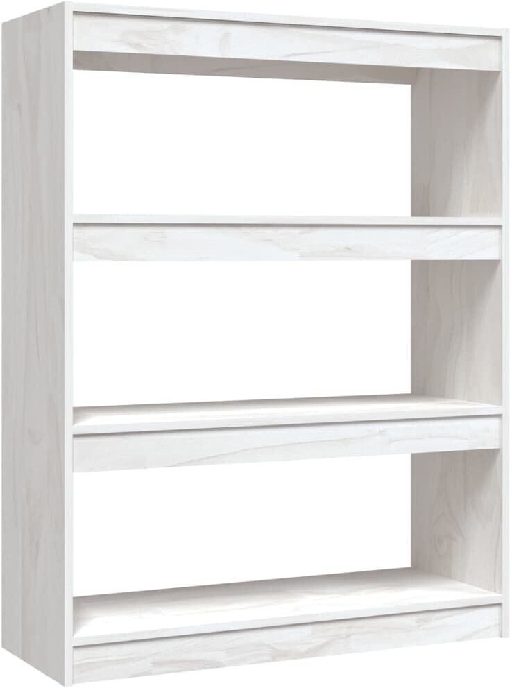 vidaXL Bücherregal/Raumteiler Weiß 100x30x103 cm Kiefer Massivholz