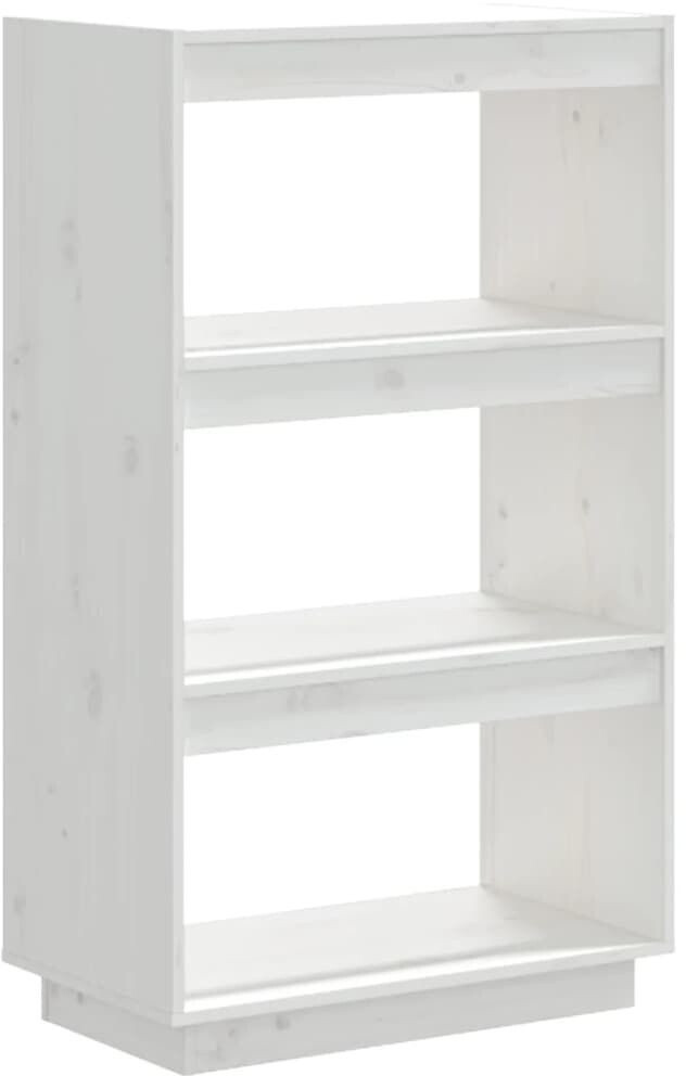vidaXL Bücherregal/Raumteiler Weiß 60x35x103 cm Massivholz Kiefer