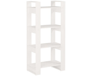 vidaXL Bücherregal/Raumteiler Weiß 60x35x125 cm Massivholz