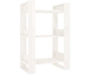 vidaXL Bücherregal/Raumteiler Weiß 60x35x91 cm Massivholz Kiefer