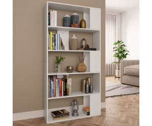 vidaXL Bücherregal/Raumteiler Weiß 80x24x159 cm Holzwerkstoff
