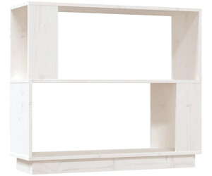 vidaXL Bücherregal/Raumteiler Weiß 80x25x70 cm Massivholz Kiefer
