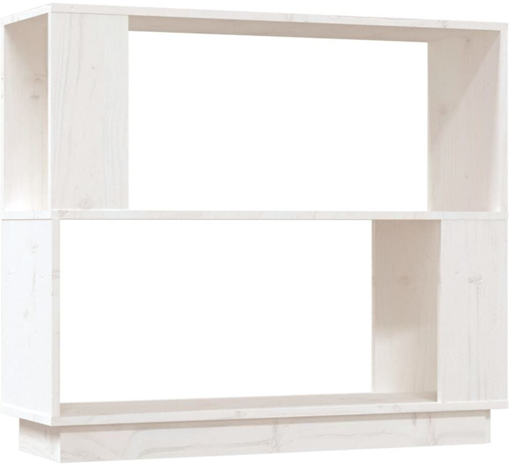 vidaXL Bücherregal/Raumteiler Weiß 80x25x70 cm Massivholz Kiefer