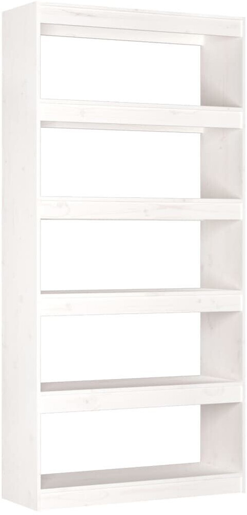 vidaXL Bücherregal/Raumteiler Weiß 80x30x167,4 cm Massivholz Kiefer