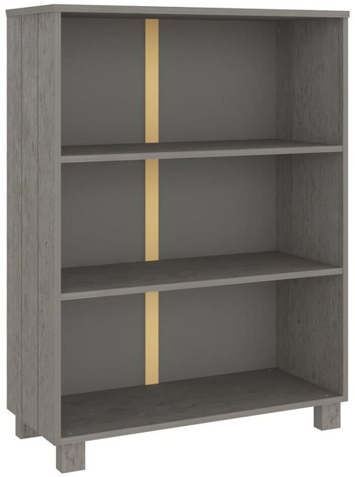 vidaXL Bücherschrank HAMAR Hellgrau 85x35x112 cm Massivholz Kiefer