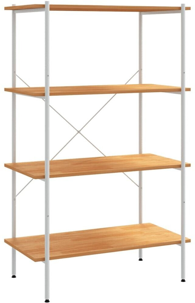 vidaXL Regal mit 4 Böden Weiß und Eiche-Optik 80x40x130 cm