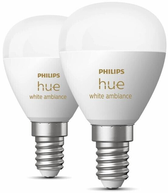 Philips Hue Luster Kugellampe White Ambiance E14 2er Pack 2x470lm
