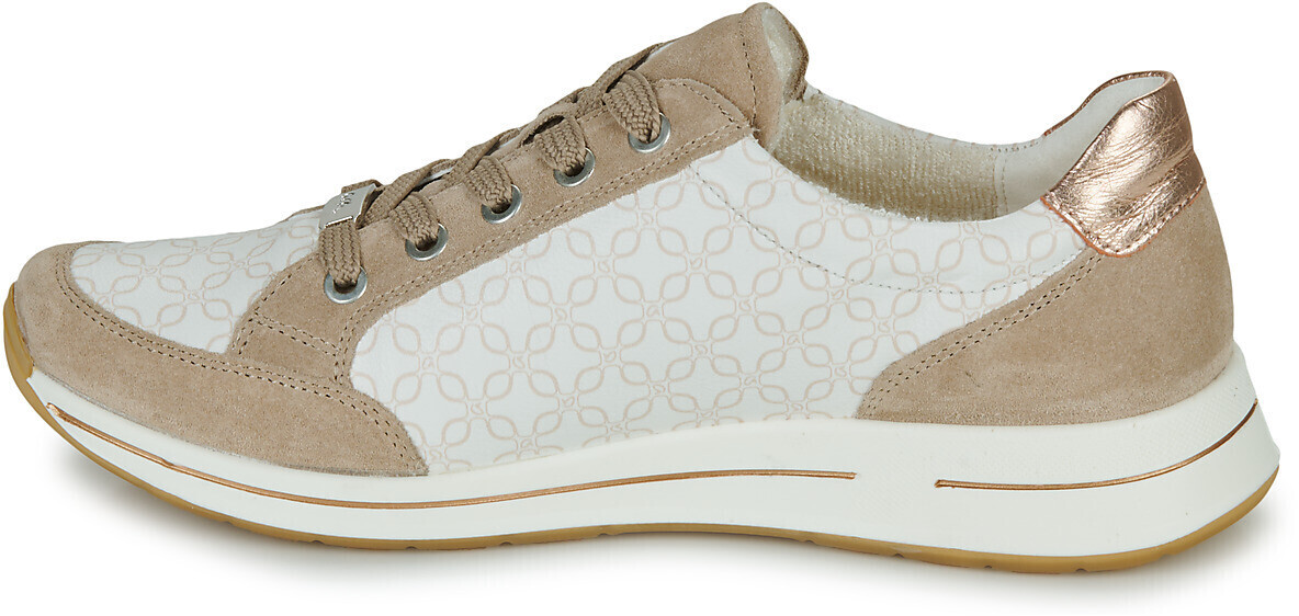 ARA Osaka Scarpe Da Ginnastica Donna Shell White Whisky, Taglia 37.5 Larga, Morbidezza Bambù - 4