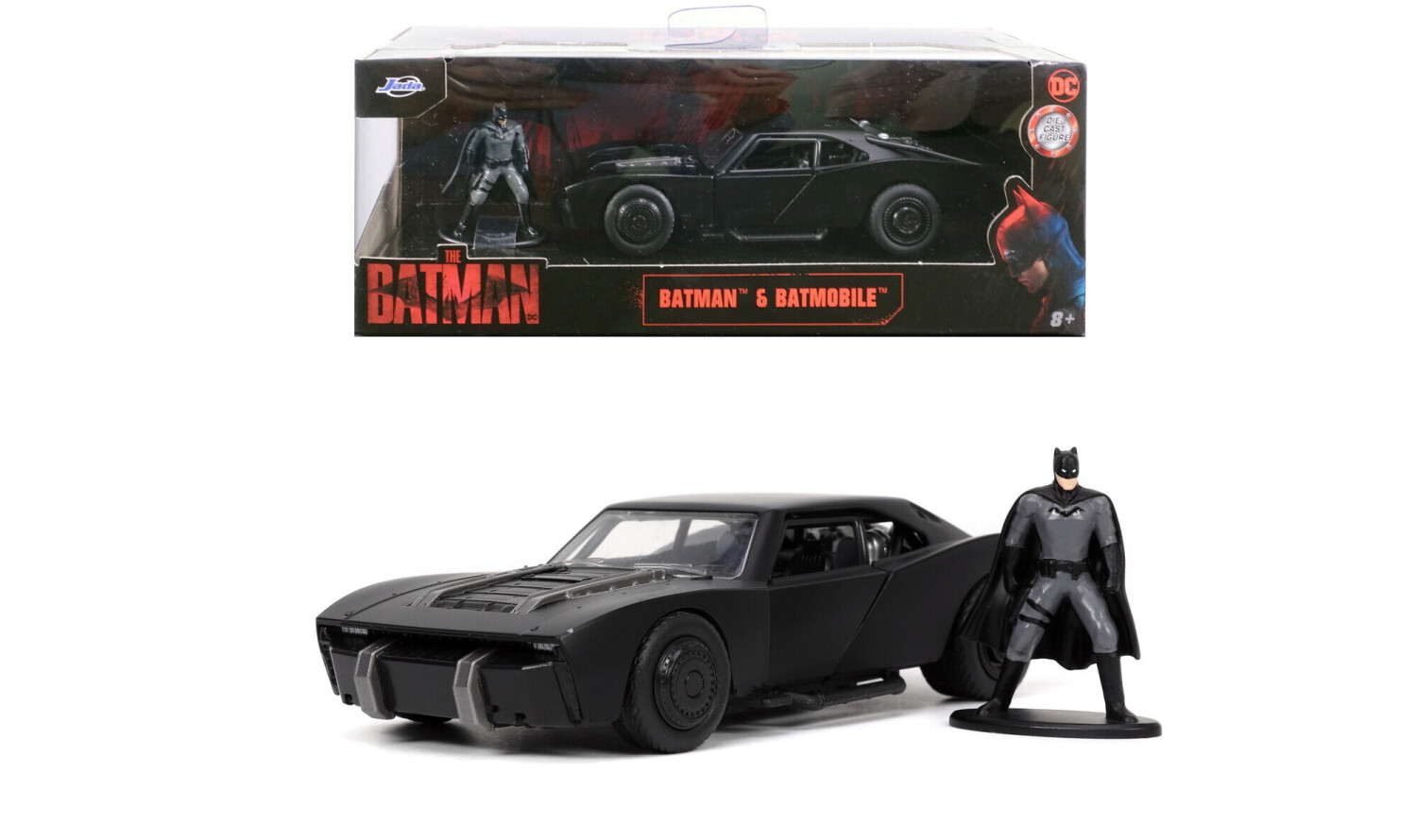 Jada Toys The Batman 253213008 Batmobile Voiture métal échelle 1:32 avec  Figurine en métal Collection Noir