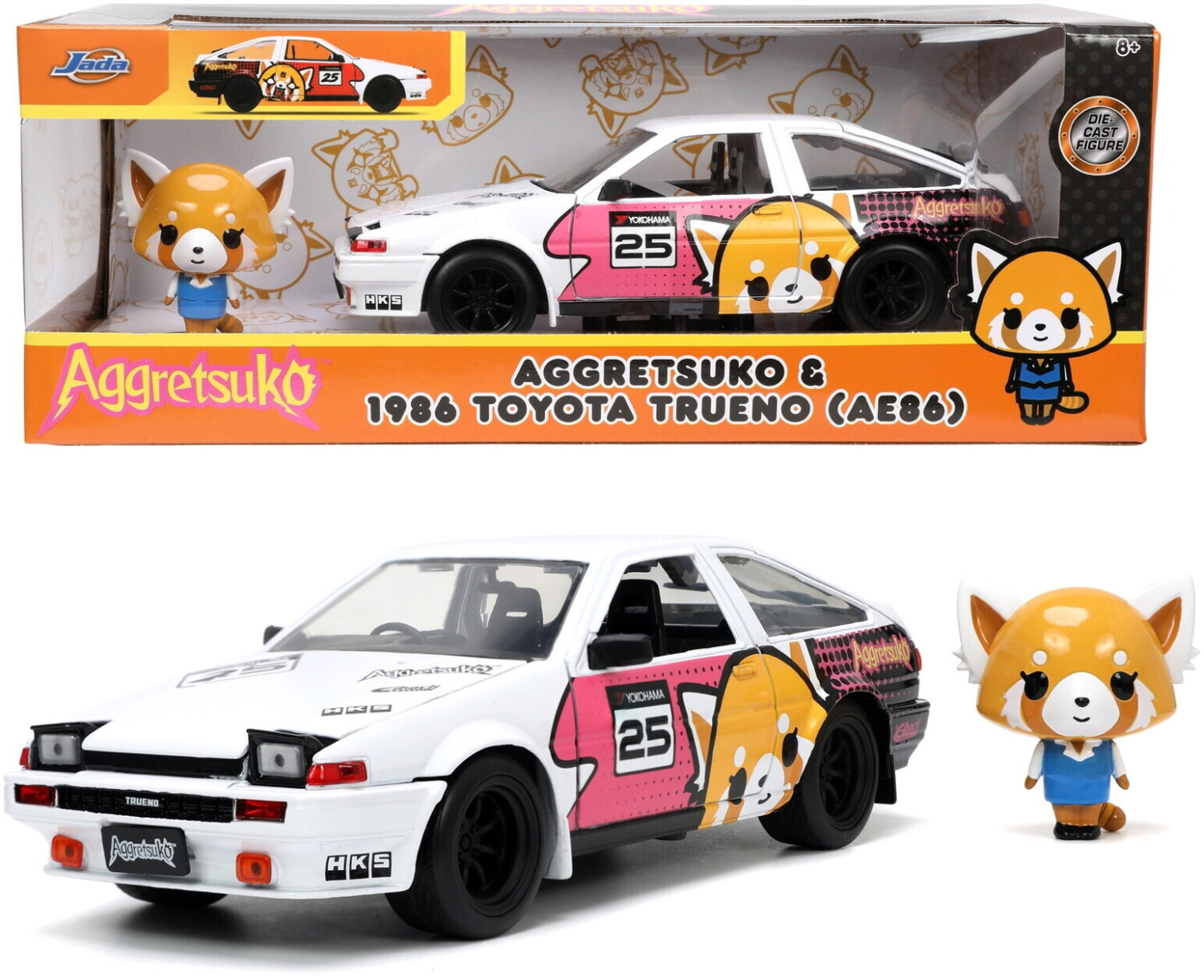Jada Hollywood Rides Aggretsuko 1986 Toyota Trueno AE86 with Figure (253255056)