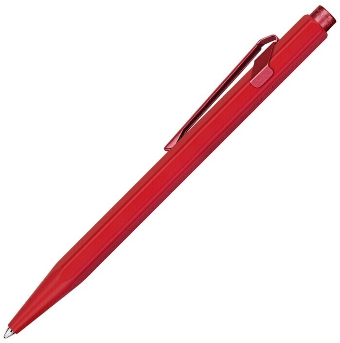 Caran D'Ache 849 Kugelschreiber - Farbe Granatrot, Mit Druckmechanismus, Inkl. Blauer Goliath-Patrone
