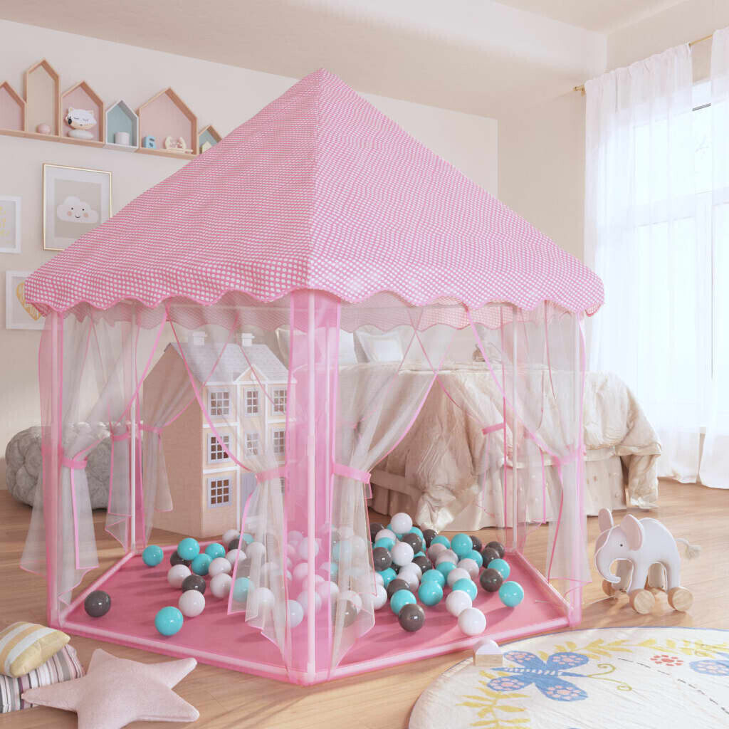 Tente vidaXL Tente de jeu pour enfants avec 250 balles Rose