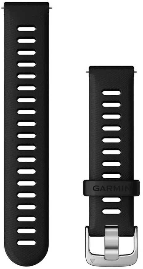 Garmin Quick Release Band 18mm Silicone Black Silver au meilleur