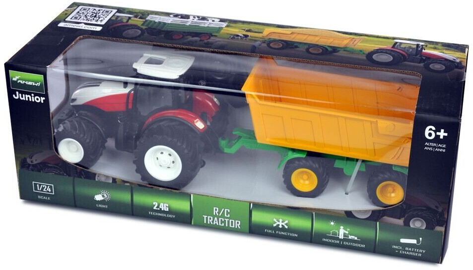 RC-Traktor mit XL-Zubehörpaket, Licht & Sound, 1:24 RTR grün, 37,90 €